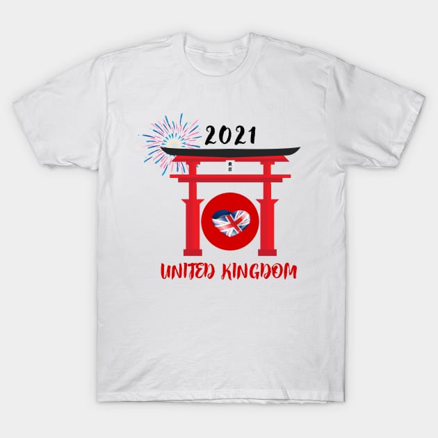 Summer games in Tokyo: team of United Kingdom T-Shirt by ArtDesignDE